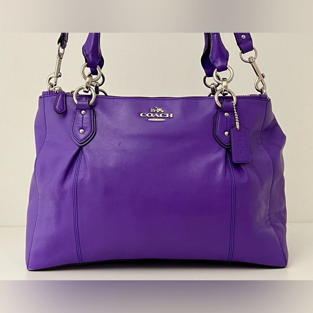 COACH Bright Purple Carryall In Smooth Relaxed Leather - Picture 3 of 14